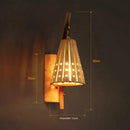 Modern Minimalist Fixture Bedside Decorative Hollow Idyllic Kitchen Wood Single Head Wall Lamp