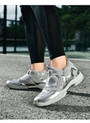 Lightweight Breathable Badminton Shoes Tennis Shoes for Men Women with Rotating Buckle Shock Absorption Non-Slip Sports Shoes