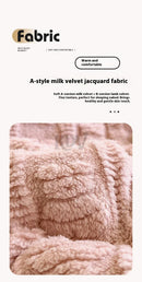 Thickened Coral Fleece Bed Blankets for Winter Warm Soft Imitation Lambs Wool Jacquard Blankets for Bedroom Sleeping Sofa Throw