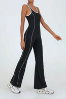 Women Jumpsuits Flare Pants Yoga Sets Workout Clothing Bodysuit with Pad Activewear