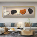 Chinese Style Golden Leaves Deer Canvas Painting Feathers Wall Art Feng Shui Mountain Posters and Prints Living Room No Frame