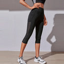 Women Sport Shorts cropped pants Fitness Nudity High Waist Hip Lift Running Yoga Side Pockets Tights Quick Dry Gym Sportswear