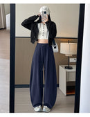 Sports Pants for Women Spring Autumn New Style High-waisted Slim Loose Wide-leg Versatile Casual Sweatpants
