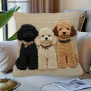 Adorable 2D Flat-Printed Non-real Embroidered Dog Pillowcase Sofa cushion cover, home room dormitory decoration, 2D printing