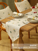 Coffee Table Decoration Perfect for Cafes Wedding Decor  Table Runner Luxury Embroidered Flower Soft Linen/Polyester Washable
