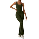 Women's Fitness Flared Bodysuit Sexy Backless Fitness Tight Waistband Hipless Yoga Bodysuit V Back Waistband Hip Lift