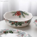 1PC Creative Kitchen Ceramic Plates Exquisite Christmas Tableware Steak Pasta Salad Plates High-quality Ceramic Dinner Plates