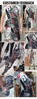 MMA Compression Fitness Wear Men Jiu Jitsu Rashguard Sportsuit Muay Thai MMA Shorts Rash Guard Boxing Shirts Bjj Gym Clothing