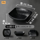 Modern Dinner Set Plates and Dishes Not Easily Broken Melamine Plate Black Cutlery Soy Sauce Dish Kitchen Hotel Tableware
