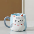 Cartoon 3D Embossed Ceramic Cup Cute Cat Coffee Milk Tea Breakfast Handle Cup Tableware Novelty Gift Home 500ml Mug