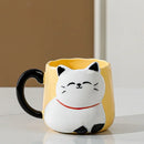 Cartoon 3D Embossed Ceramic Cup Cute Cat Coffee Milk Tea Breakfast Handle Cup Tableware Novelty Gift Home 500ml Mug
