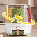 6-Compartment 360° Rotating Airtight Food Storage Container - Moisture-Proof for Cereal, Candy, Rice - Kitchen Pantry Organizer