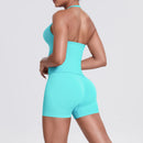 Yoga Shorts Sets Shockproof Sports Women Yoga Vest With Built In Bra Fitness Top Gym Beautiful Back Running Workout