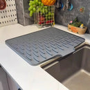 Silicone Dish Drying Mat for Kitchen Counter,Fast Drainage Design Heat Resistant, Non-Slip ,Dishwasher Safe pace-saving storage