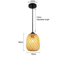 Japanese Bamboo Chandelier Chinese Style Rattan Woven Hanging Light Ceiling Lamp for Home Cafe Bar Decorate Restaurant Lighting