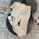 Fashion Sportswear Set for Women's Summer New Style Western-style Age Reducing Korean Casual Wide Leg Pants Two-piece Set