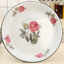 Thickened Enamel Tea Plates Saute Spicy Chicken Iron Porcelain Plates Soup Plate Fish Plates Fruit Flower Bowls Salad Bowl Ins