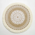 Round Placemat Table Non-Slip Jute Mats for Dining Table Decoration Accessories Kitchen Placemats Coffee Coasters Party Dinner