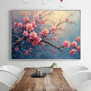 Golden Blossom Tree Orange Pink Flower Bouquet Canvas Painting Print Poster Wall Art Picture for Living Room Home Decoration
