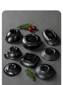Modern Dinner Set Plates and Dishes Not Easily Broken Melamine Plate Black Cutlery Soy Sauce Dish Kitchen Hotel Tableware