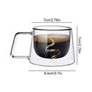 200ml Double Wall Glass Coffee Mug Transparent Heat-resistant Espresso Cup with Handle Latte Cappuccino Breakfast Tea Water Cup