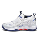 Lightweight Breathable Badminton Shoes Tennis Shoes for Men Women with Rotating Buckle Shock Absorption Non-Slip Sports Shoes