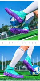 Pink Soccer Shoes Men Kids Professional Society Original Football Boots Outdoor Non-Slip Futsal Trainning Sneakers Size 33-46