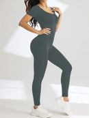 Macaquinho Fitness Feminino Sem Costura – Spandex, Decote U