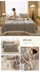Thickened Warm Coral Fleece Blanket Soft Cozy Striped Pattern Throw Blankets for Sofa Bed Autumn Winter Plush Duvets Blankets