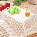 Bamboo Breakfast Bed Tray with Folding Legs - Perfect for Sofa, TV, Laptop or Snack Use - Serving Breakfast in Bed (Black/White)
