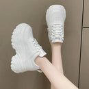 Women Shoes Trend White Black Chunky Sneakers Autumn Winter Thick Bottom Dad Shoes High Quality PU Leather Platform Sneakers New
