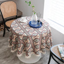 Bohemian Round Tablecloth Geometric Jacquard Cotton Tablecloth Dining Table Tabletop Decor Living Room Bedroom Decoration