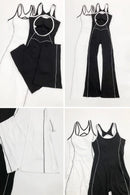 Women Jumpsuits Flare Pants Yoga Sets Workout Clothing Bodysuit with Pad Activewear