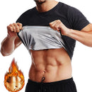 Men Sauna Sweat Short Sleeve Heat Trapping Shirts Sauna Suits Fitness Sweat Waist Slimming Shaper Workout Compression Shirt