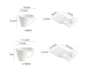 European Ceramic CoffeeCups Set with Wave Shape Plate 80 100 180 and 280ml Modern Minimalist White Cappuccino Latte Dessert Dish
