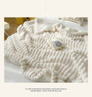 Tuscan Faux Rabbit Fur Warm Weighted Blankets for Bed Luxury Faux Lamb's Wool Double Blanket Soft Fluffy Warmth Double Blanket