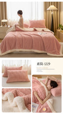Thickened Warm Coral Fleece Blanket Soft Cozy Striped Pattern Throw Blankets for Sofa Bed Autumn Winter Plush Duvets Blankets