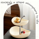 Ceramic Double-Layer & Triple-Layer Fruit Platter for Home And Salon Coffee Table Snacks Desserts Display Ideal Kitchen Decor