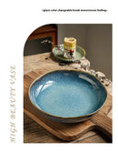 9-inch Irregular Ceramic Dishes Vintage Pasta Dish Ceramic Dishes Household Salad Plate Kitchen Soup Plate Ceramic Dishes