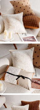 30x50/45x45CM Light Luxury Throw Pillow Cover Brown French Stamping Waist Cushion Cover Decor Home Decorative Pillowcase