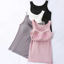 Women's Vest Tops with Bra U-Neck Vest with Padded Bra Slim Fit Tank Tops Sexy Shirts Feminino Casual Slimming Vest Tops