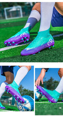 Pink Soccer Shoes Men Kids Professional Society Original Football Boots Outdoor Non-Slip Futsal Trainning Sneakers Size 33-46