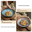 9-inch Irregular Ceramic Dishes Vintage Pasta Dish Ceramic Dishes Household Salad Plate Kitchen Soup Plate Ceramic Dishes
