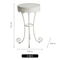French Style Side Tables White Lace Sofa End Tables for Living Room Bedside Flower Stand Minimalist Balcony Plant Display Rack