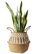 Macrame Home and garden kitchen accessories storage Organizer seagrass storage wicker basket storage basket flower pot basket