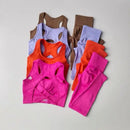 2PCS Sports Bra Women's Set Professional Fitness Tank Top Bra Shockproof Running Leggings Yoga Suit Beautiful Back Bra Clothing
