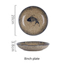 8inch Japanese Dessert Salad Dinner Plate Ceramics Pasta Cake Serving Dish Dipping Sauce Dishes Hand-painted Tableware