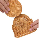 Handmade Rattan Table Mat Creative Placemat Heat Insulating Non-Slip Coaster for Dining Table Bowl Plate