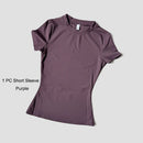 Sports Sets Fitness Hip-lifting Tight Top Short Sleeve Running Workout Gym Shorts Tracksuits For Women Breathable Sports Suits