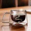 200ml Double Wall Glass Coffee Mug Transparent Heat-resistant Espresso Cup with Handle Latte Cappuccino Breakfast Tea Water Cup